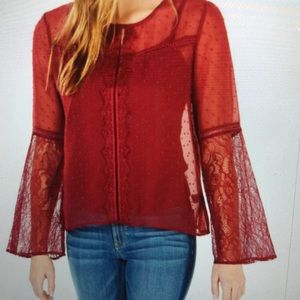 Self ❤️Esteem| Swiss dot| deep Merlot.